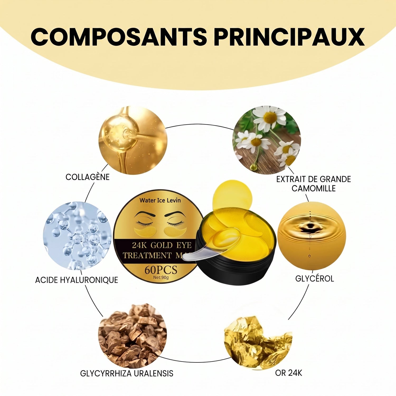 Patchs Dorés pour les Yeux – Éclat et Hydratation Intense