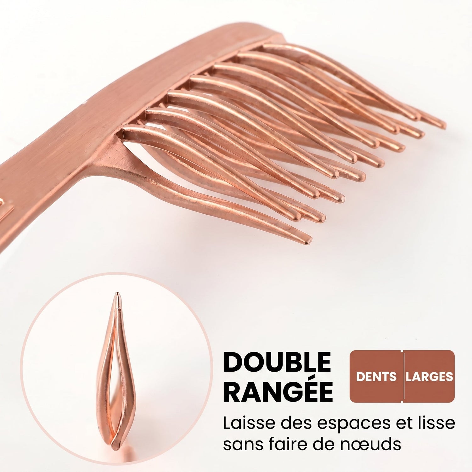 Peigne à dents larges à Double rangée – Démêlage Doux & Élégant